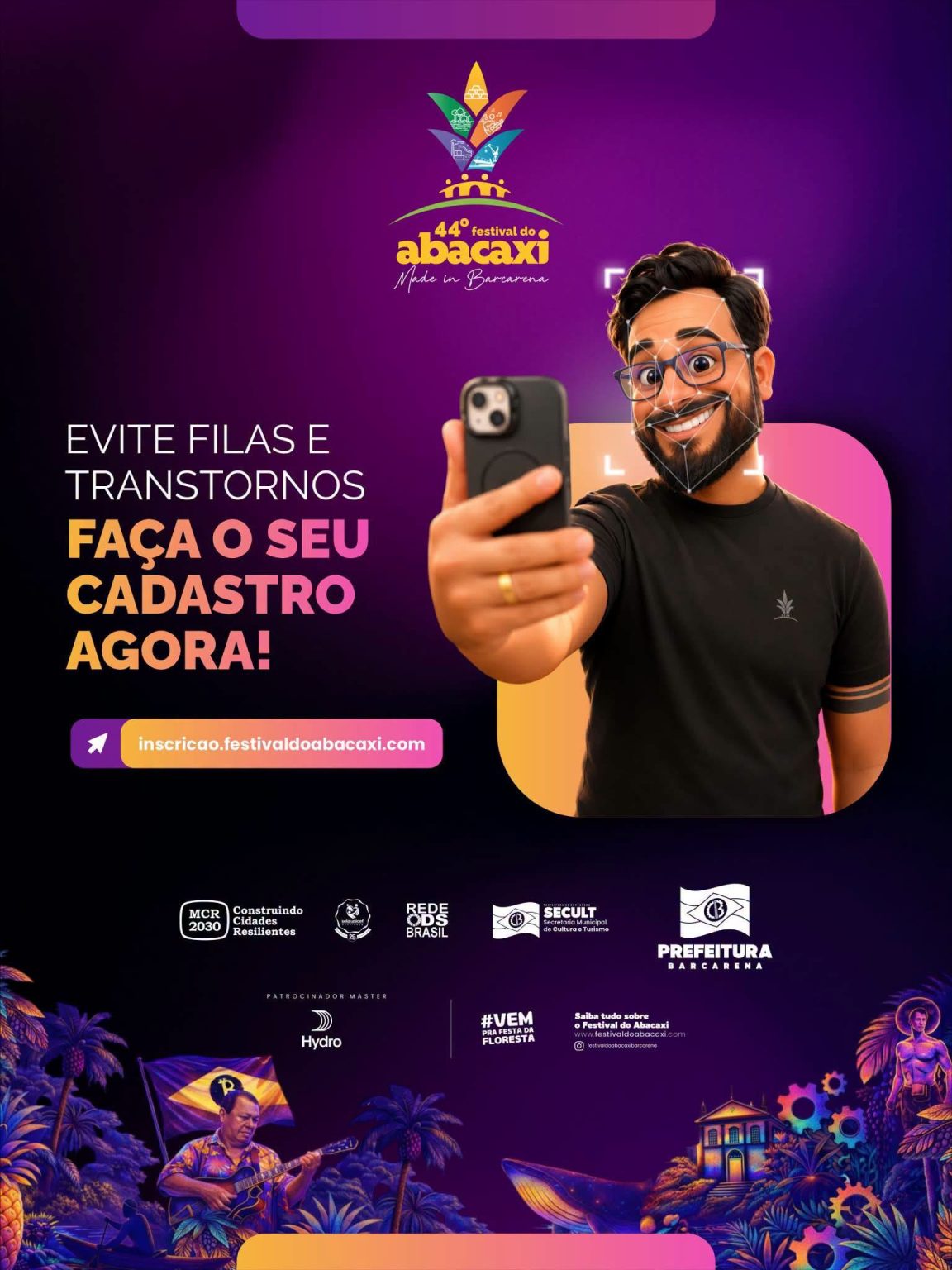 Prefeitura de Barcarena libera link para cadastro obrigatório de biometria facial para acesso aos shows do Festival do Abacaxi 2026